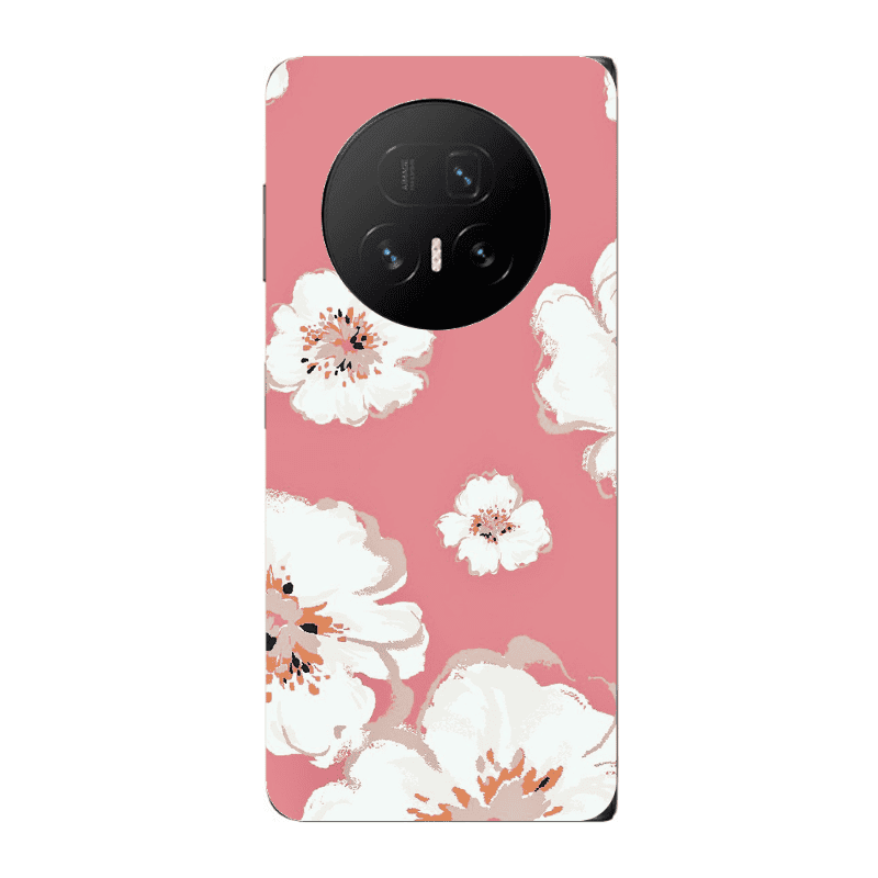 Honor Magic V5 White Flowers Transparent Silicone TPU Θήκη